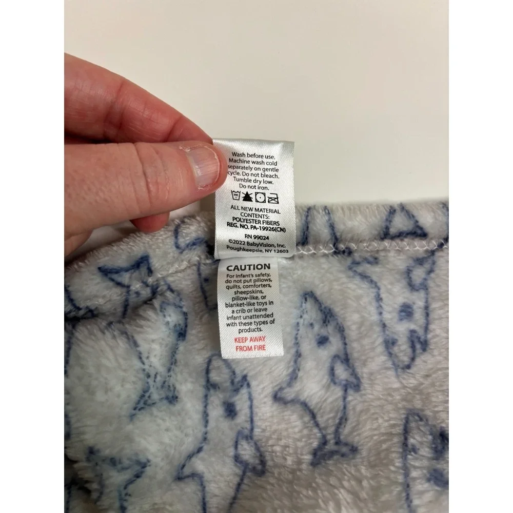 Hudson HB Baby Shark Lovey Security Blanket Grey Blue VERY FAST SHIPPING